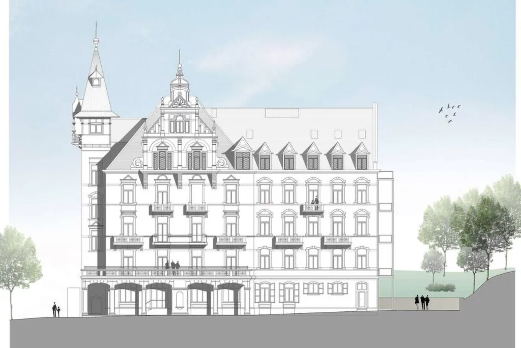 Planungsansicht des Schloss Rothschild in Nodrach