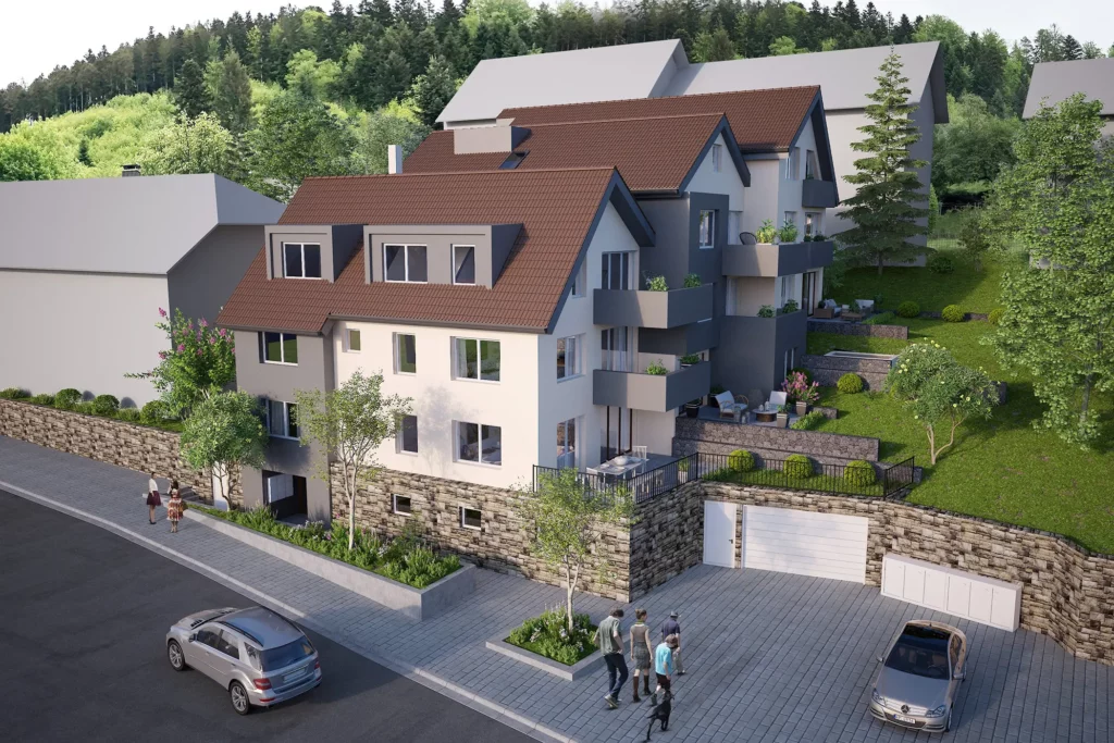 Visualisierung- Neubau Mehrfamilienhaus Dorfmitte Nordrach